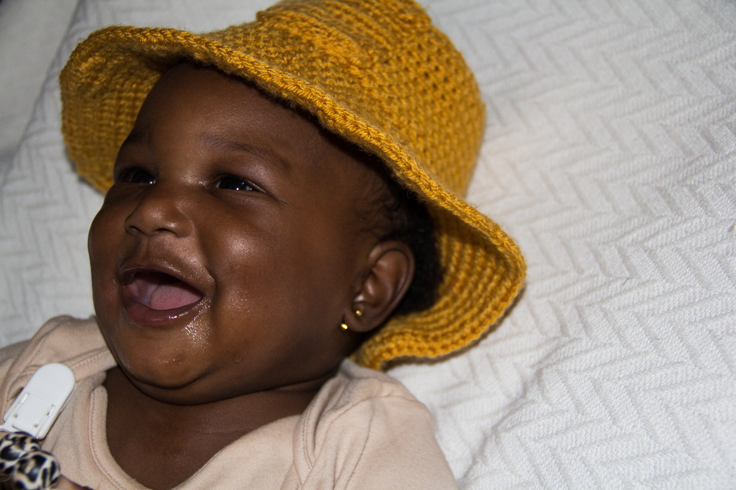 Oma Mustard Baby Bucket Cap